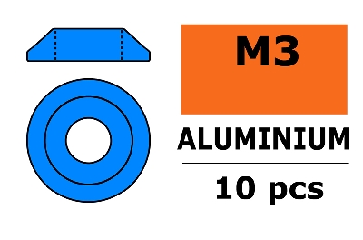 [ GF-0407-024 ] Aluminium sluitring - voor M3 Laagbolkopschroeven - BD=10mm - Blauw - 10 st 