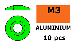 [ GF-0407-031 ] Aluminium sluitring - voor M3 Laagbolkopschroeven - BD=15mm - Groen - 10 st 