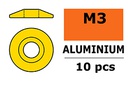 [ GF-0407-030 ] Aluminium sluitring - voor M3 Laagbolkopschroeven - BD=15mm - Goud - 10 st 