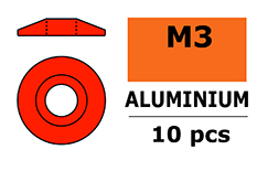 [ GF-0407-035 ] Aluminium sluitring - voor M3 Laagbolkopschroeven - BD=15mm - Rood - 10 st 
