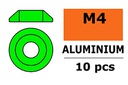 [ GF-0407-041 ] Aluminium sluitring - voor M4 Laagbolkopschroeven - BD=12mm - Groen - 10 st 