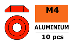 [ GF-0407-045 ] Aluminium sluitring - voor M4 Laagbolkopschroeven - BD=12mm - Rood - 10 st 