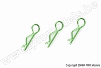 [ GF-0410-002 ] Carrosserie clipsen - 45° gebogen - Klein - Groen - 10 st 