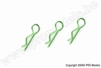 [ GF-0410-002 ] Carrosserie clipsen - 45° gebogen - Klein - Groen - 10 st 