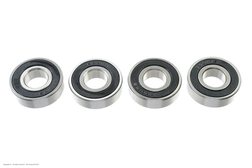 [ GF-0500-024 ] Kogellager - Chroom staal - ABEC 3 - Rubber Dichting - 12X28X8 - 6001-2RS - 4 st 