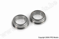 [ GF-0555-003 ] Kogellager - Chroom staal - ABEC 3 - Metaal Dichting - 3X7X3 - Flens - MF73ZZ - 2 st 