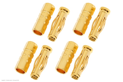 [ GF-1000-004 ] Connector - 4.0mm - Goudcontacten - Car - Man. + Vrouw. - 4 paar 