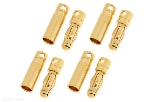 [ GF-1000-006 ] Connector - 4.0mm - Goudcontacten - Kort - Man. + Vrouw. - 4 paar 