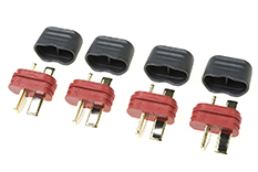 [ GF-1006-011 ] Connector - Deans - Goudcontacten - met beschermkap - Man. - 4 st 