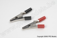 [ GF-1012-002 ] Connector - Alligator klemmen - Medium - Rood + Zwart - 1 paar 