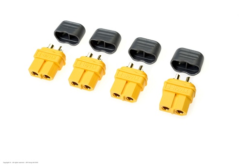 [ GF-1040-002 ] Connector - XT-60 - met beschermkap - Goudcontacten - Man. - 4 st 