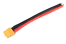 [ GF-1081-001 ] Connector met kabel - XT-60 - Goud contacten - Man. connector - 12AWG Siliconen-kabel - 12cm - 1 st 
