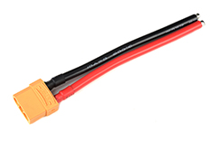 [ GF-1082-001 ] Connector met kabel - XT-90 - Goud contacten - Man. connector - 10AWG Siliconen-kabel - 12cm - 1 st 