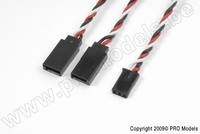 [ GF-1110-021 ] Servo Y-kabel - Gedraaide kabel - Futaba - 22AWG / 60 Strengen - 30cm - 1 st 