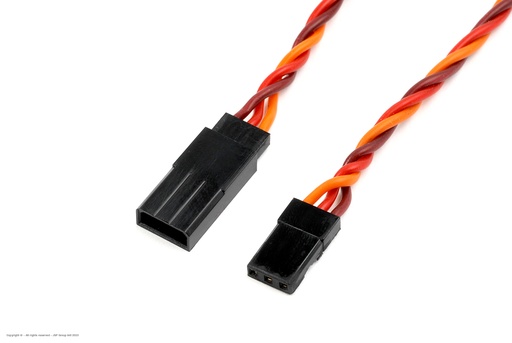 [ GF-1111-012 ] Servo verlengkabel - Gedraaide kabel - JR/Hitec - 22AWG / 60 Strengen - 45cm - 1 st 