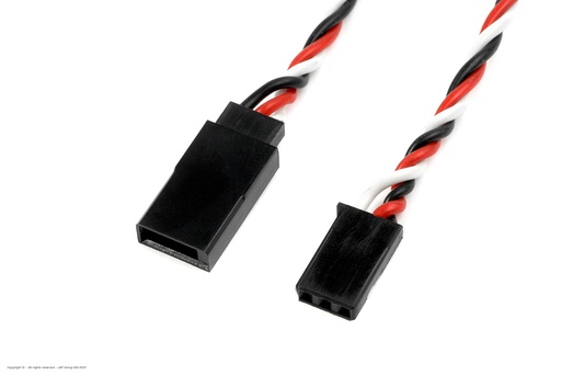 [ GF-1120-011 ] Servo verlengkabel - Gedraaide HD siliconen-kabel - Futaba - 22AWG / 60 Strengen - 20cm - 1 st 