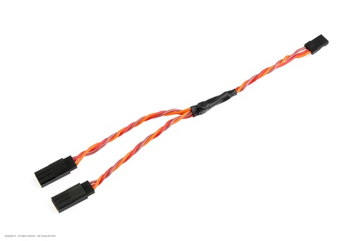 [ GF-1121-020 ] Servo Y-kabel - Gedraaide HD siliconen-kabel - JR/Hitec - 22AWG / 60 Strengen - 15cm - 1 st 