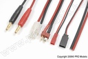 [ GF-1200-140 ] Laadkabel - Universeel 5in1 - BEC, Futaba RX, Tamiya Male, Deans, Free wire - 16 AWG Siliconen-kabel - 1 st 