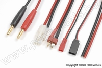 [ GF-1200-140 ] Laadkabel - Universeel 5in1 - BEC, Futaba RX, Tamiya Male, Deans, Free wire - 16 AWG Siliconen-kabel - 1 st 