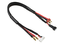 [ GF-1202-070 ] Laad-/balanceer-kabel - Deans 2S - Lader 6S XH connector - 2S XH connector - 14AWG Siliconen-kabel - 30cm - 1 st 