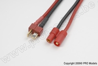 [ GF-1300-072 ] Power adapterkabel - Deans connector vrouw. <=> 3.5mm Gold connector - 14AWG Siliconen-kabel - 1 st 