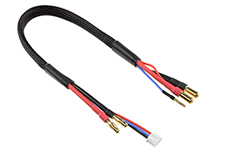 [ GF-1202-127 ] Laad-/balanceer-kabel - 5mm Bullit connector 2S - Lader 2S XH connector - 2mm Bullit connector - 14AWG Siliconen-kabel - 30cm - 1 st 