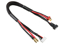 [ GF-1202-072 ] Laad-/balanceer-kabel - Deans 4S - Lader 6S XH connector - 4S XH connector - 14AWG Siliconen-kabel - 30cm - 1 st 