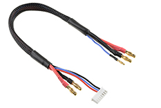 [ GF-1202-126 ] Laad-/balanceer-kabel - 4mm Bullit connector 2S - Lader 6S XH connector - 2mm Bullit connector - 14AWG Siliconen-kabel - 30cm - 1 st 