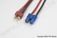 [ GF-1300-075 ] Conversie kabel Deans Vrouw. > E-Flite Man., silicone kabel 14AWG (1st) 