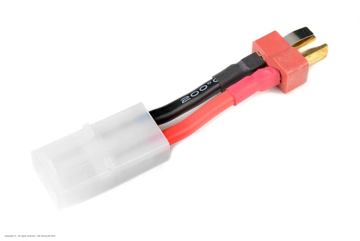 [ GF-1301-042 ] Power adapterkabel - Tamiya connector man. <=> Deans connector man. - 14AWG Siliconen-kabel - 1 st 