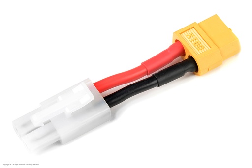[ GF-1301-045 ] Power adapterkabel - Tamiya connector vrouw. <=> XT-60 connector vrouw. - 14AWG Siliconen-kabel - 1 st 