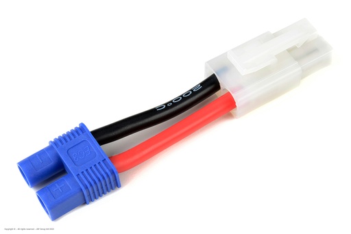 [ GF-1301-047 ] Power adapterkabel - Tamiya connector vrouw. <=> EC-3 connector vrouw. - 14AWG Siliconen-kabel - 1 st 