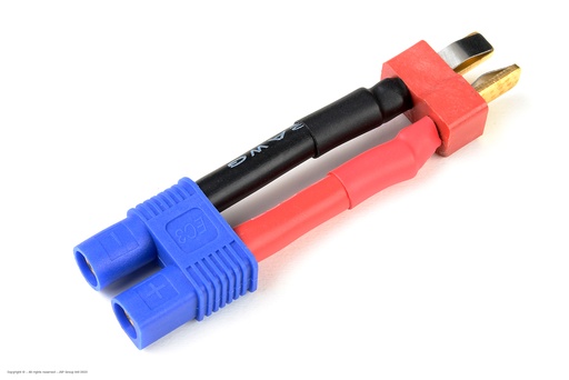 [ GF-1301-075 ] Power adapterkabel - Deans connector vrouw. <=> EC-3 connector vrouw. - 12AWG Siliconen-kabel - 1 st 
