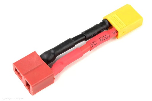 [ GF-1301-087 ] Power adapterkabel - Deans connector man. <=> XT-30 connector man. - 14AWG Siliconen-kabel - 1 st 