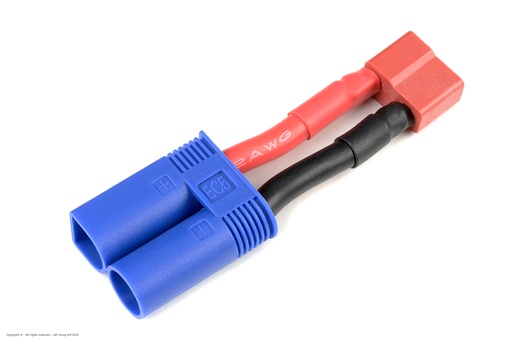 [ GF-1301-091 ] Power adapterkabel - Deans connector man. <=> EC-5 connector man. - 12AWG Siliconen-kabel - 1 st 
