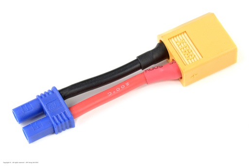 [ GF-1301-099 ] Power adapterkabel - EC-2 connector vrouw. <=> XT-60 connector man. - 14AWG Siliconen-kabel - 1 st 