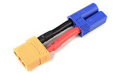 [ GF-1301-118 ] Power adapterkabel - EC-5 connector man. <=> XT-90 connector vrouw. - 10AWG Siliconen-kabel - 1 st 