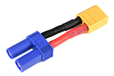 [ GF-1301-124 ] Power adapterkabel - EC-5 connector vrouw. <=> XT-60 connector man. - 12AWG Siliconen-kabel - 1 st 