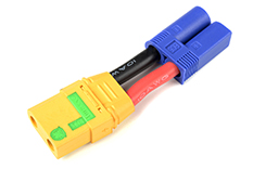 [ GF-1301-119 ] Power adapterkabel - EC-5 connector man. <=> XT-90 AS "Anti-Spark" connector vrouw. - 10AWG Siliconen-kabel - 1 st 