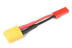[ GF-1301-128 ] Power adapterkabel - XT-30 connector man. <=> BEC connector vrouw. - 20AWG Siliconen-kabel - 1 st 
