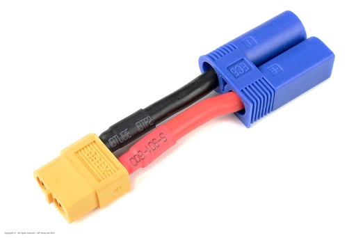 [ GF-1301-117 ] Power adapterkabel - EC-5 connector man. - XT-60 connector vrouw. - 12AWG Siliconen-kabel - 1 st 