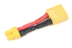 [ GF-1301-133 ] Power adapterkabel - XT-30 connector vrouw. <=> XT-60 connector man. - 14AWG Siliconen-kabel - 1 st 