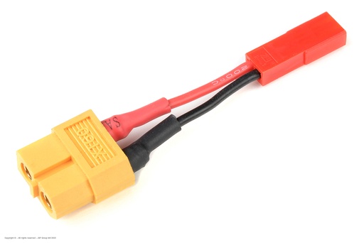 [ GF-1301-142 ] Power adapterkabel - XT-60 connector vrouw. <=> BEC connector man. - 20AWG Siliconen-kabel - 1 st 