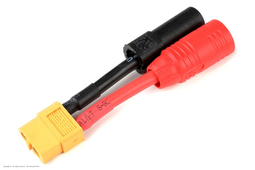 [ GF-1301-146 ] Power adapterkabel - XT-60 connector vrouw. <=> AS-150 + XT-150 connector man. - 12AWG Siliconen-kabel - 1 st 