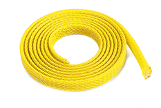 [ GF-1476-013 ] Kabel beschermhoes - Gevlochten - 6mm - Geel - 1m 