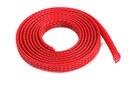 [ GF-1476-012 ] Kabel beschermhoes - Gevlochten - 6mm - Rood - 1m 