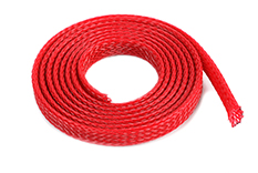 [ GF-1476-012 ] Kabel beschermhoes - Gevlochten - 6mm - Rood - 1m 