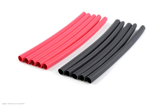[ GF-1460-002 ] Krimpkous 3.2mm - Rood + Zwart  - 10 st 