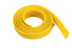 [ GF-1476-033 ] Kabel beschermhoes - Gevlochten - 10mm - Geel - 1m 