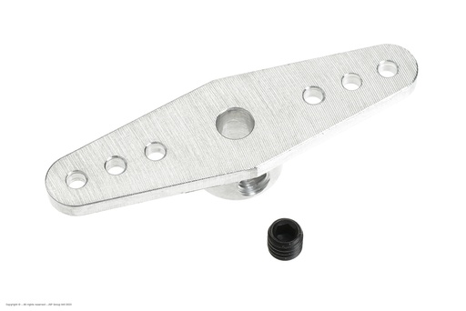 [ GF-2133-001 ] Aluminium stuurhevel - Dubbel - Kort - As Dia. 3mm - 1 st 